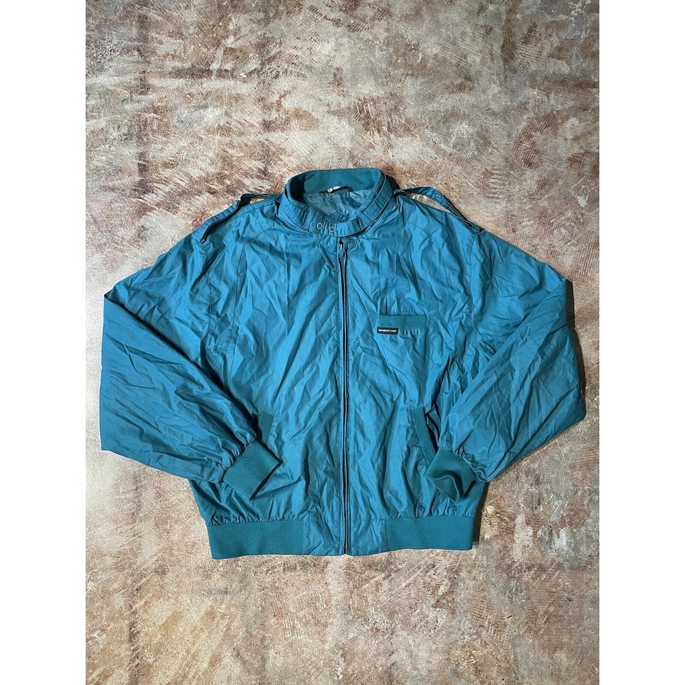 Members Only Jacket Europe Craft Vintage 90s Turquoise Bomber Cafe Racer Sz L